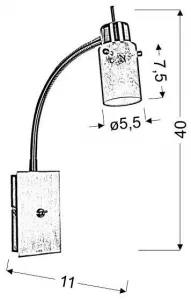 Nástenná lampa, nástenné svietidlo, lampa na rameno, 1X40W, G9, matný nikel, ĽADOVÉ KRÁĽOVSTVO