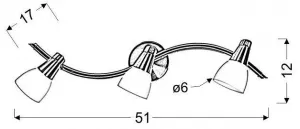 Nástenná lampa 3X40W G9 nikel chróm biela SELIA