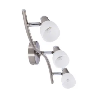 Nástenná lampa 3X40W G9 nikel chróm biela SELIA