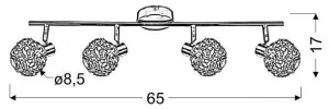 Nástenná svietiaca páska 4W40W G9 chróm COLLAR