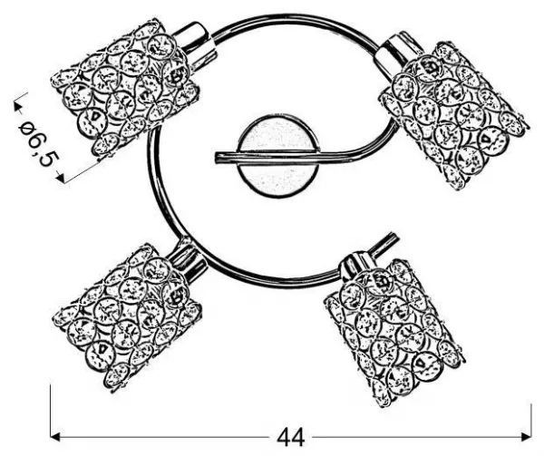Špirálová stropná lampa 4X40W G9 mosadz YORK