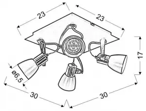 Čierna a medená stropná lampa Markus
