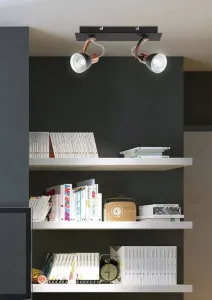 Nástenná lampa s krycou páskou 2X50W GU10 čierna/medená MARKUS