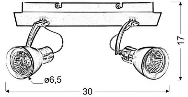 Nástenná lampa s krycou páskou 2X50W GU10 čierna/medená MARKUS