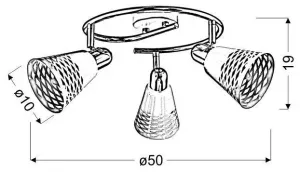 Špirálová stropná lampa chróm/biela 3x40W E14 Discovery