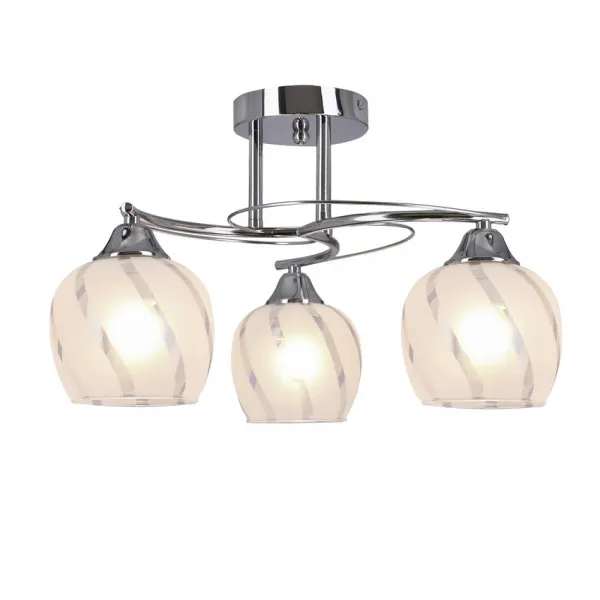 Stropná lampa Prego chrómová E27 s priehľadným tienidlom