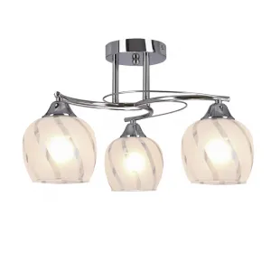 Stropná lampa Prego chrómová E27 s priehľadným tienidlom