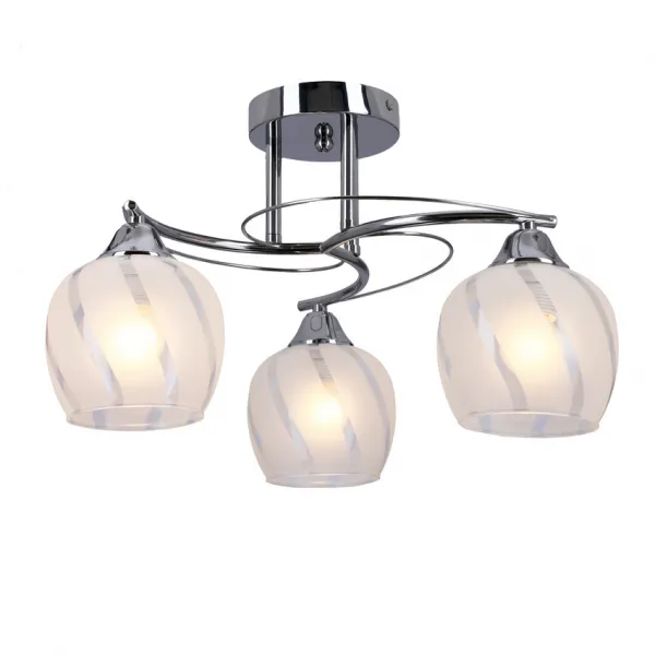 Stropná lampa Prego chrómová E27 s priehľadným tienidlom