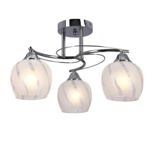 Stropná lampa Prego chrómová E27 s priehľadným tienidlom