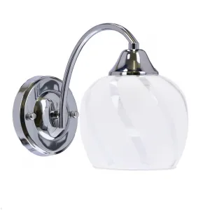 Nástenná lampa Prego chrómová, E27, priehľadné tienidlo