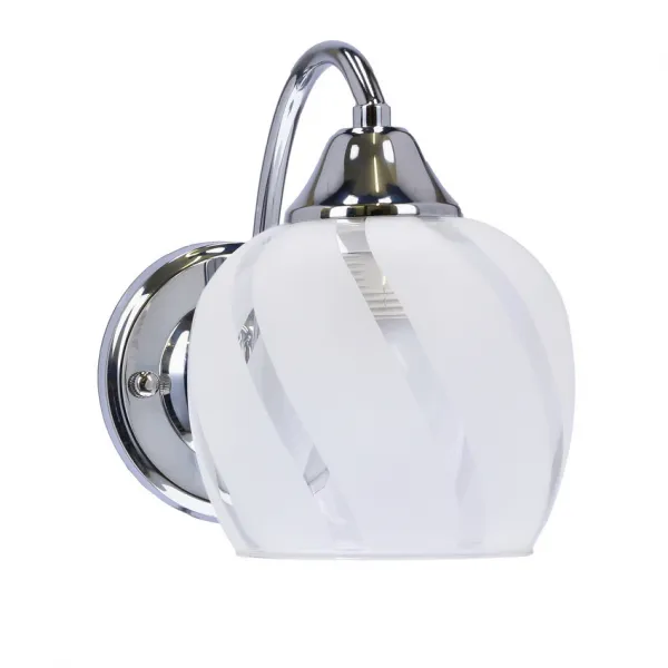 Nástenná lampa Prego chrómová, E27, priehľadné tienidlo