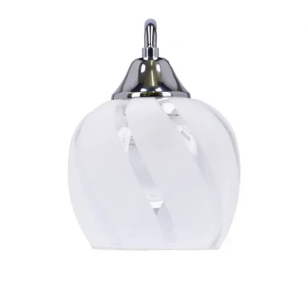 Nástenná lampa Prego chrómová, E27, priehľadné tienidlo