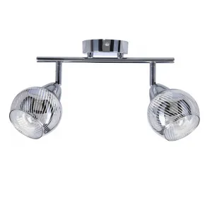 Nástenná LED páska 2X10W E14 chróm FORT