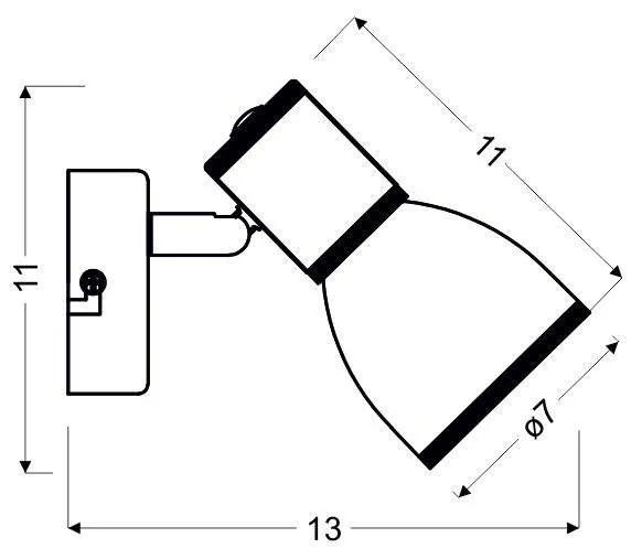 Nástenná lampa 1xE14 biela+chróm FIDO