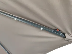 Záhradný slnečník Houseland Luna s LED osvetlením 270 cm tmavo hnedý