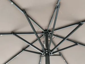 Záhradný slnečník Houseland Luna s LED osvetlením 270 cm tmavo hnedý