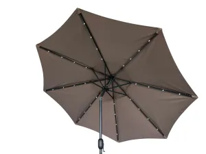 Záhradný slnečník Houseland Luna s LED osvetlením 270 cm tmavo hnedý