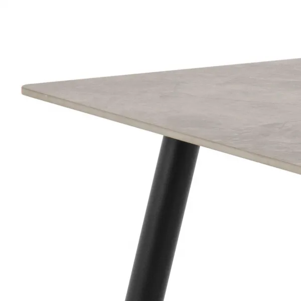 Actona Jedálenský stôl Wicklow 140 cm sivý mramor/čierny
