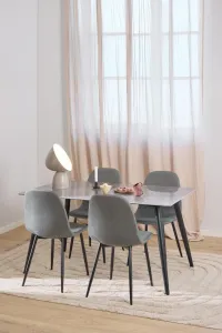 Actona Jedálenský stôl Wicklow 140 cm sivý mramor/čierny