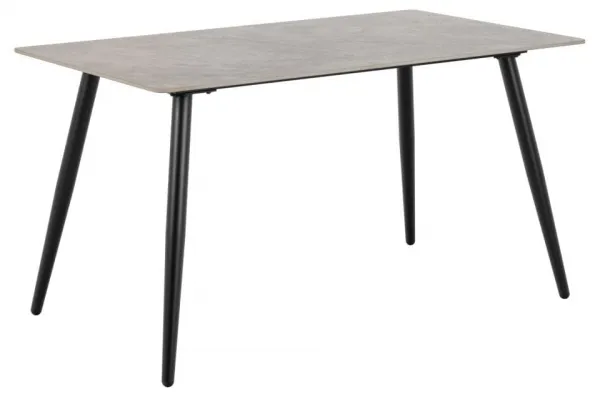 Actona Jedálenský stôl Wicklow 140 cm sivý mramor/čierny