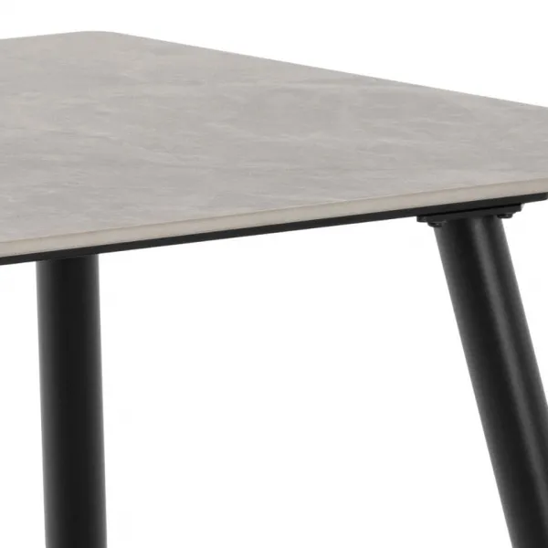 Actona Jedálenský stôl Wicklow 140 cm sivý mramor/čierny