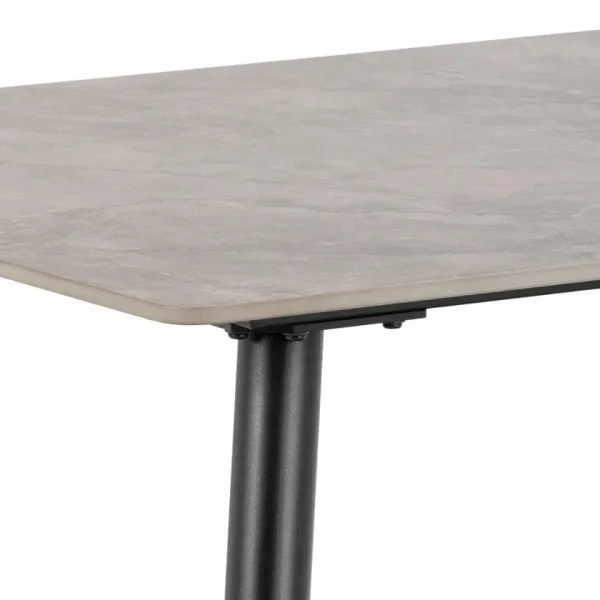 Actona Jedálenský stôl Wicklow 140 cm sivý mramor/čierny