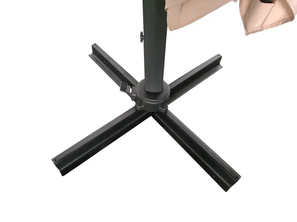 Záhradný slnečník Houseland Vexon s LED osvetlením 300x300 cm svetlohnedý