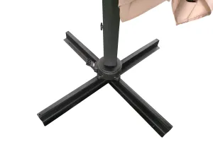 Záhradný slnečník Houseland Vexon s LED osvetlením 300x300 cm svetlohnedý