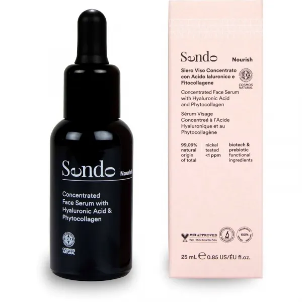 Sendo Nourish Concentrated Face Serum with Hyaluronic Acid & Phytocollagen koncentrát s kyselinou hyalurónovou a fotokolagénom 25 ml