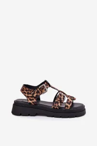 Boto Dámske Eko Kožené Sandále S Prackami Leopard Jeneliena