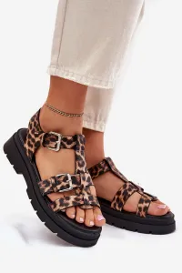 Boto Dámske Eko Kožené Sandále S Prackami Leopard Jeneliena