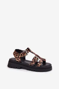 Boto Dámske Eko Kožené Sandále S Prackami Leopard Jeneliena