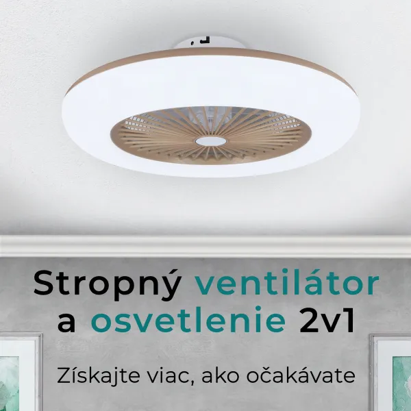 Noaton 11055G Callisto, zlatá, stropný ventilátor so svetlom