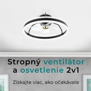 Noaton 16050B Atria, čierna, stropný ventilátor so svetlom