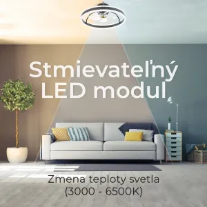 Noaton 16050B Atria, čierna, stropný ventilátor so svetlom