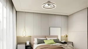 Noaton 16050B Atria, čierna, stropný ventilátor so svetlom