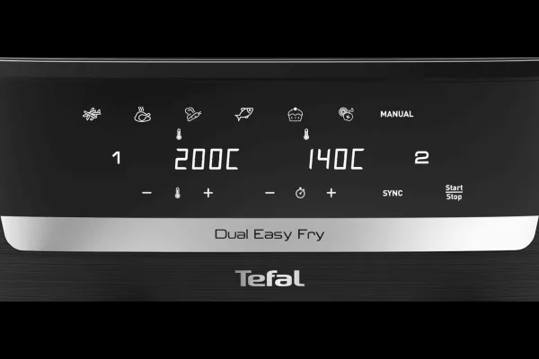 Teplovzdušná fritéza Tefal Dual Easy Fry EY901N10 Čierna