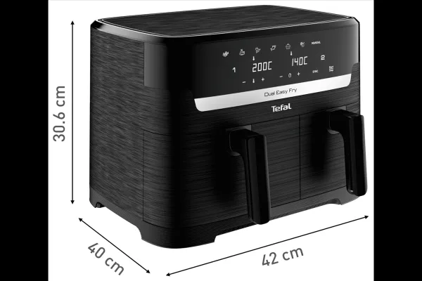 Teplovzdušná fritéza Tefal Dual Easy Fry EY901N10 Čierna