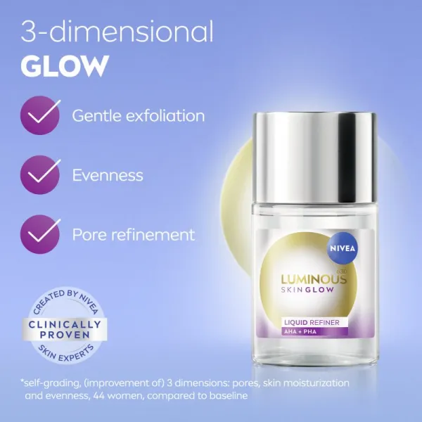 NIVEA Luminous 630 Skin Glow vyhladzujúca starostlivosť pre rozjasnenie pleti 100 ml