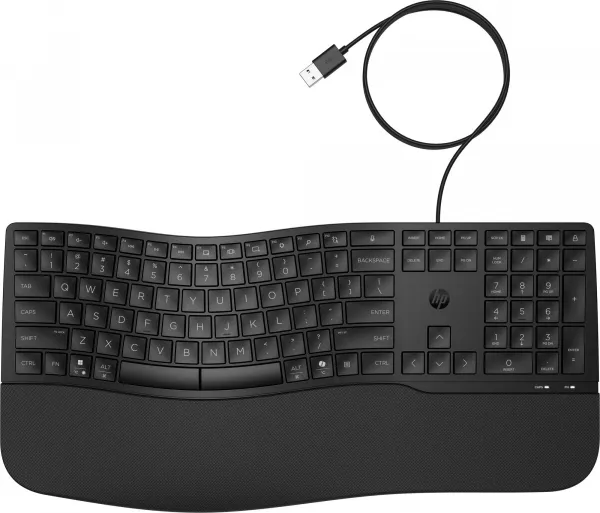 HP Inc. HP 480 Comfort Wired Keyboard - drátová ergonomická klávesnice CZ/SK