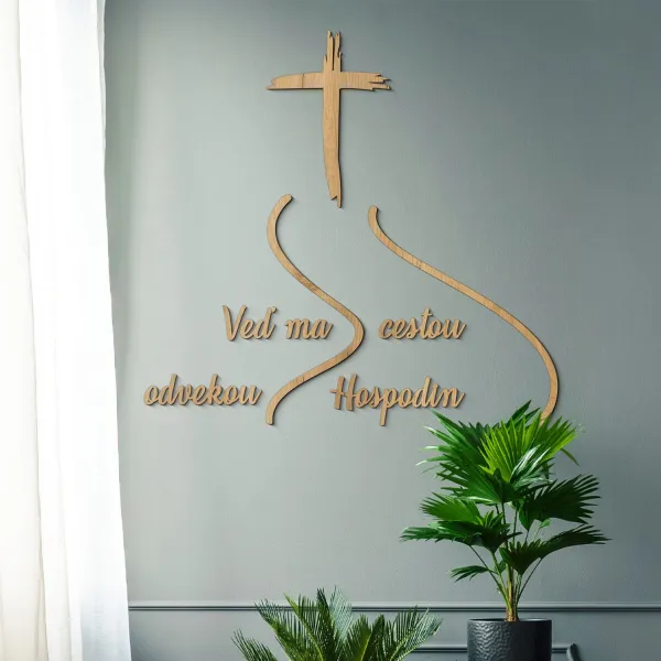 Drevený citát z Biblie - Veď ma cestou odvekou