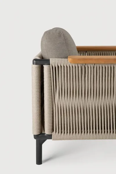 Záhradné kreslo Corbey outdoor, čierna/tm. sivá - Ethnicraft