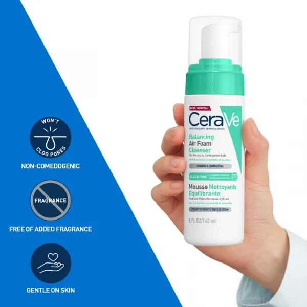 CeraVe Cleansers Balancing Air Foam Cleanser čistiaca pena pre normálnu až zmiešanú pleť 148 ml