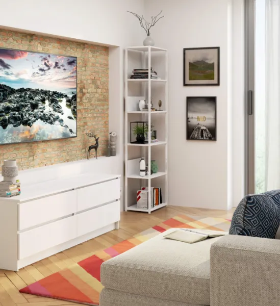 Ak furniture Regál Barna 50 cm bílý