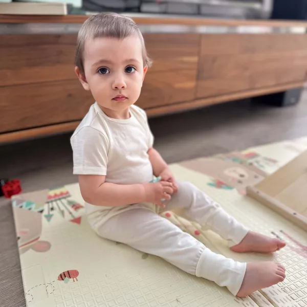 Letné merino body ( +spodky ) pre bábätká – rôzne farby | MOYO Farba: Ecru, Veľkosť: 80/86