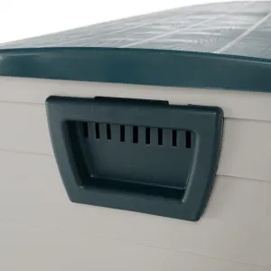 Záhradný úložný box, sivá/zelená, KORTEZ