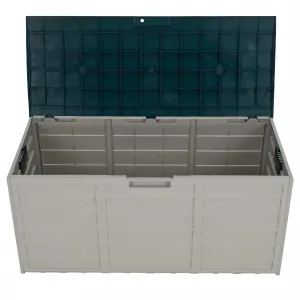 Záhradný úložný box, sivá/zelená, KORTEZ