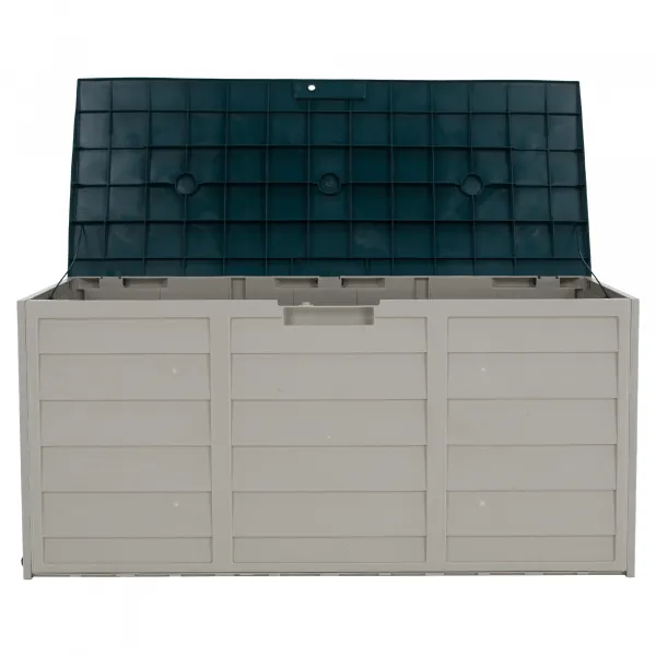 Záhradný úložný box, sivá/zelená, KORTEZ