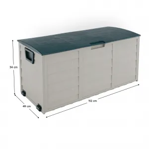 Záhradný úložný box, sivá/zelená, KORTEZ