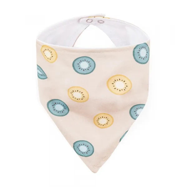 PETITE&MARS Podbradník bandana Luke 2 ks  Beige Kiwis&Misty Green 3m+